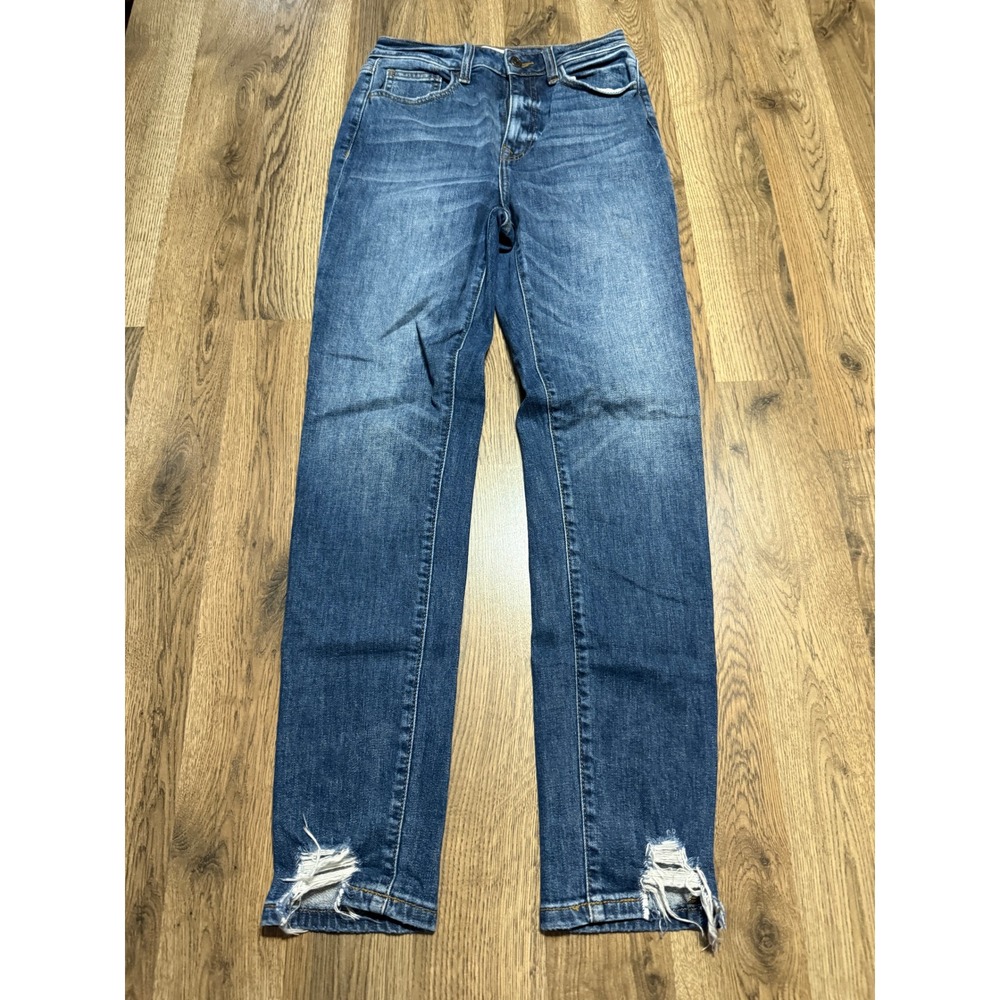 Willow + Root Jeans Women Size 25 Blue The Ultra High Rise Mom Distressed Hem